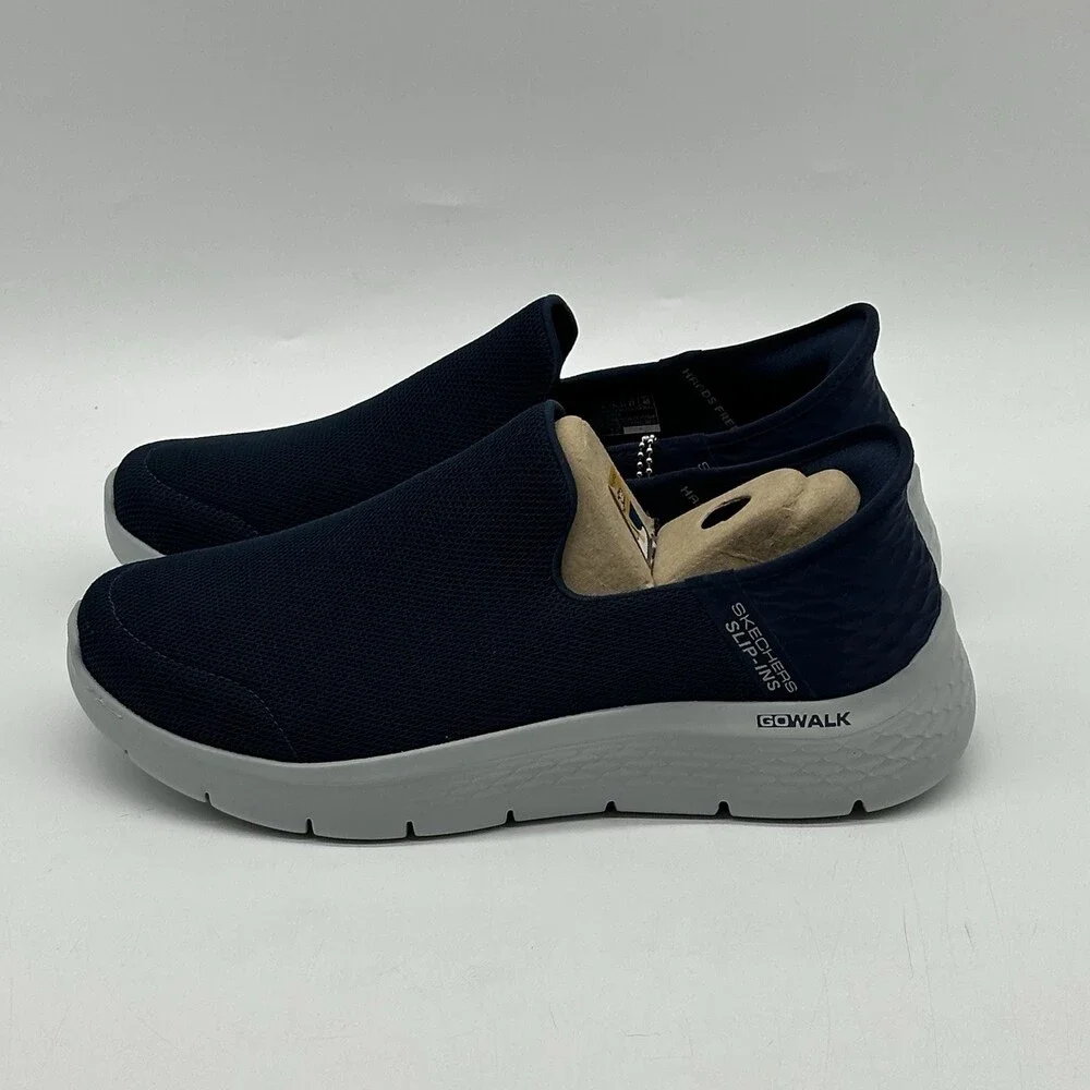 Skechers Hands Free Slip-ins Go Walk Flex Navy Blue Comfort Shoes Men's Size 9WW